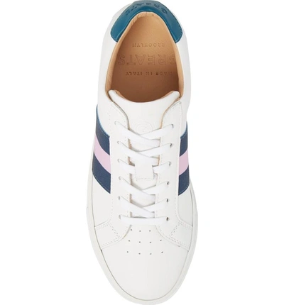 Shop Greats Royale Stripe Sneaker In White/ Navy/ Pink
