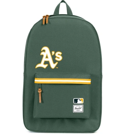 Shop Herschel Supply Co Heritage - Mlb American League Backpack - Green In Oakland A