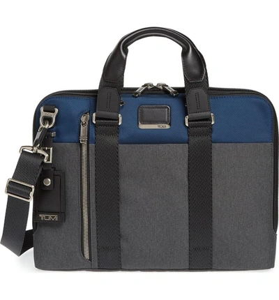 Tumi Alpha Bravo Aviano Slim Briefcase Blue In Navy Anthracite