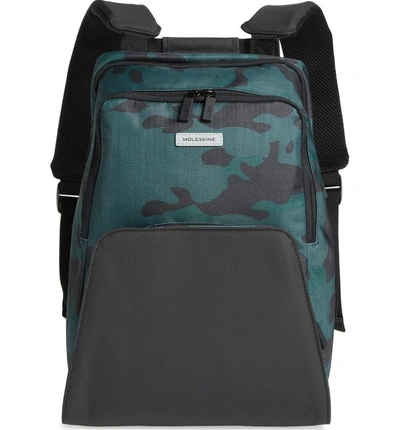 Shop Moleskine Nomad Water Resistant Backpack - Green In Camo Green