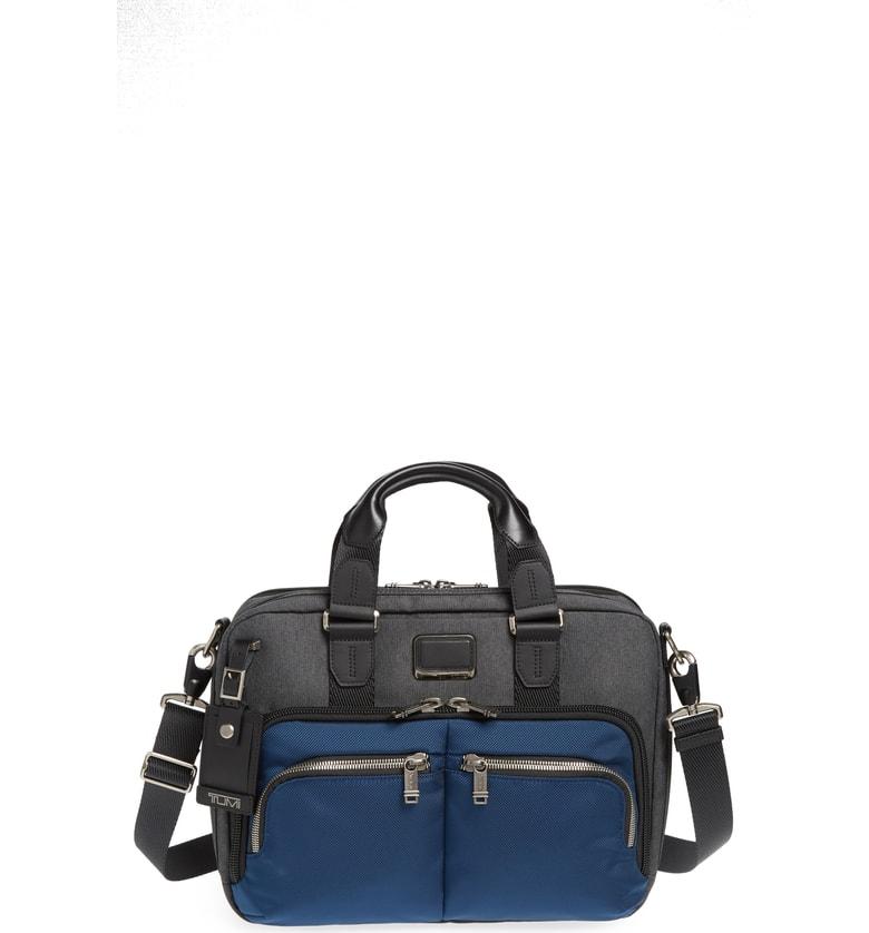 tumi blue briefcase