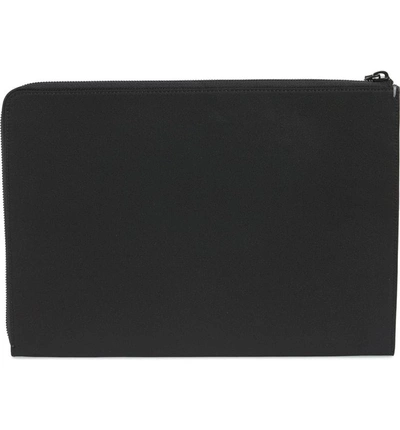 Shop Troubadour Portfolio Case In Black Nylon/ Black Leather