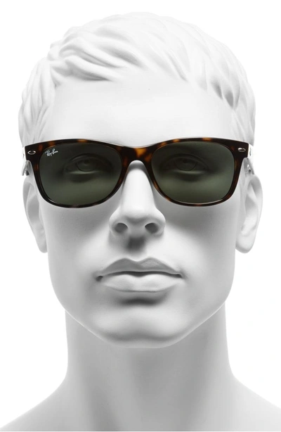 Shop Ray Ban 'new Wayfarer' 55mm Sunglasses In Tortoise/ Green