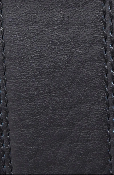 Shop Shinola Double Stitch Leather Belt In Navy