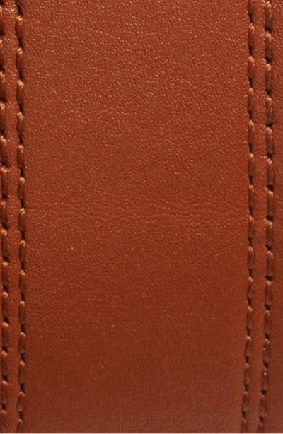 Shop Shinola Double Stitch Leather Belt In Bourbon