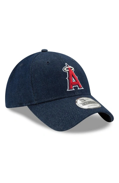 Shop New Era X Levi's Dark Wash Baseball Cap - Black In Anaheim Angels