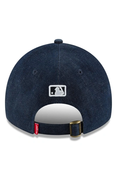 Shop New Era X Levi's Dark Wash Baseball Cap - Black In Anaheim Angels