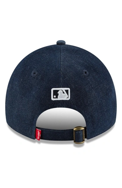 Shop New Era X Levi's Mlb17 Denim Baseball Cap - Black In Texas Rangers