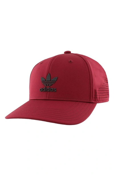 Shop Adidas Originals Tech Ventilated Baseball Cap - Red In Dark Red