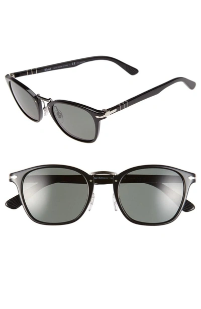 Shop Persol 51mm Polarized Retro Sunglasses - Black/ Grey Green