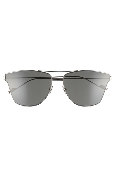 Shop Saint Laurent Sl 51t 63mm Sunglasses In Silver