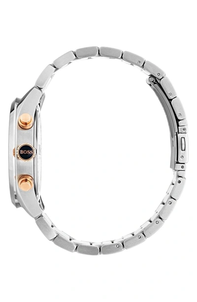 Shop Hugo Boss Grand Prix Chronograph Bracelet Watch, 44mm In Black/ Silver