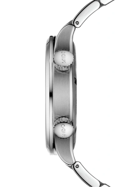 Shop Mido Multifort Automatic Bracelet Watch In Silver/ Black/ Silver