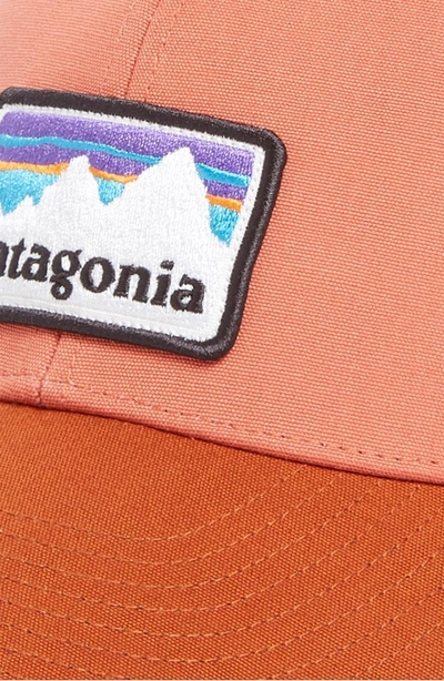 Shop Patagonia Shop Sticker Trucker Hat - Red In Quartz Coral