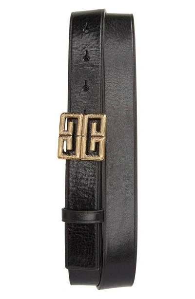 Shop Givenchy 4g Leather Belt In Black