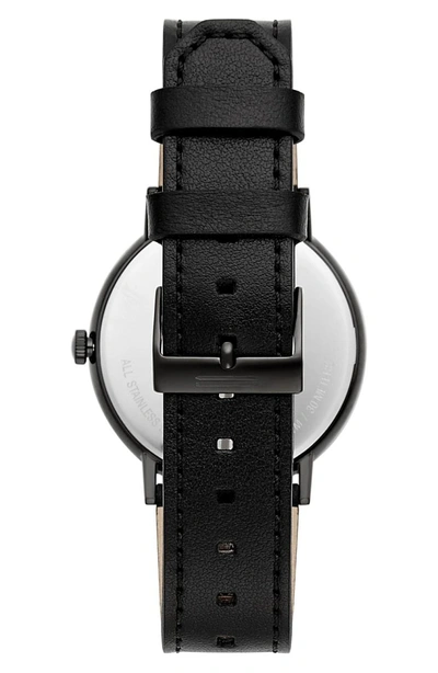 Shop Uri Minkoff Norrebro Leather Watch, 40mm In Black