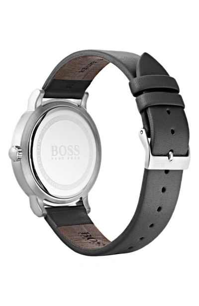 Shop Hugo Boss Oxygen Chronograph Leather Strap Watch, 42mm In Black
