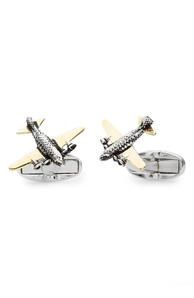 Shop Paul Smith Airplane Cuff Links In Silver Multi
