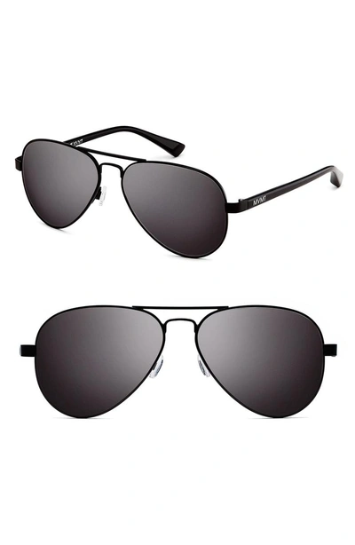 Shop Mvmt Runway 60mm Polarized Aviator Sunglasses - Matte Black