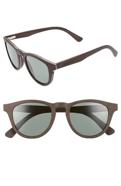 Shop Shwood Francis 48mm Polarized Wood Sunglasses - Dark Walnut