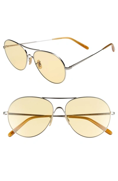 Shop Oliver Peoples Rockmore 58mm Aviator Sunglasses - Silver