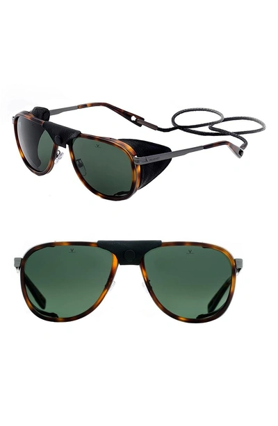 Shop Vuarnet Glacier Xl 61mm Polarized Sunglasses In Tortoise / Gun Metal