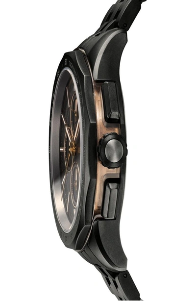 Shop Versace Glaze Chronograph Bracelet Watch, 44mm In Grey/ Black/ Grey