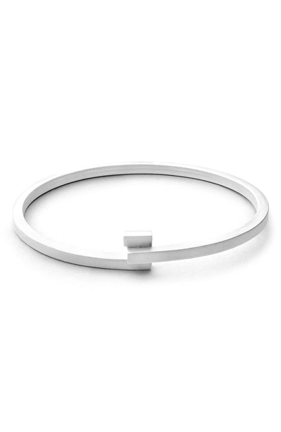 Shop Miansai Cubist Cuff In Matte Silver