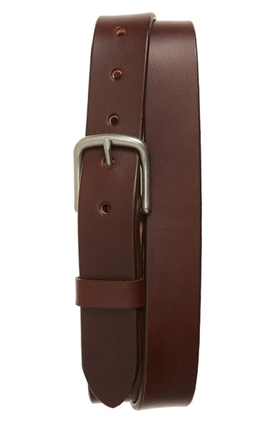 Shop Tanner Goods Classic Leather Belt In Cognac/ Brushed Steel