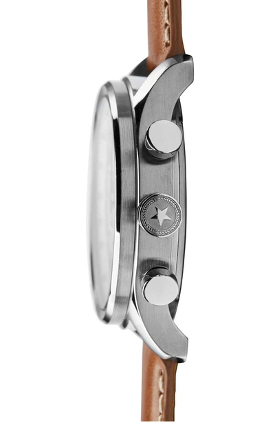 Shop Jack Mason Nautical Chronograph Leather Strap Watch, 42mm In Multi/ Tan