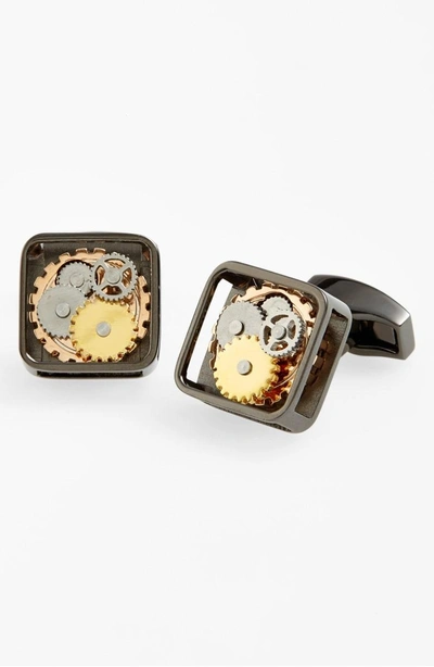 Shop Tateossian 'gear' Cuff Links In Gunmetal