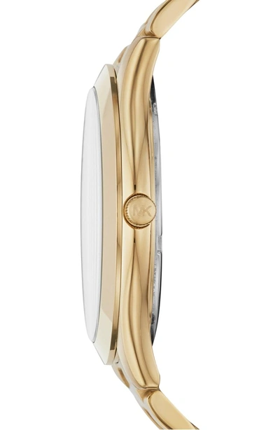 Shop Michael Kors Slim Runway Bracelet Watch, 44mm In Gold/ Black/ Gold