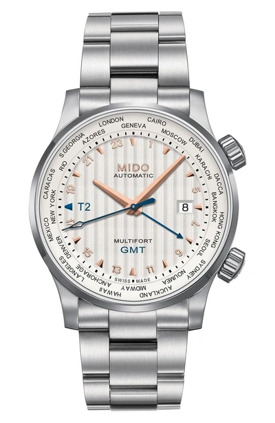 Shop Mido Multifort Automatic Bracelet Watch In Silver