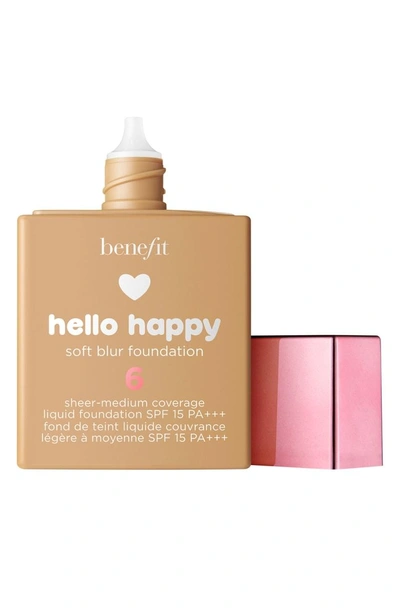 Shop Benefit Cosmetics Benefit Hello Happy Soft Blur Foundation Spf 15 In 6 Medium / Warm