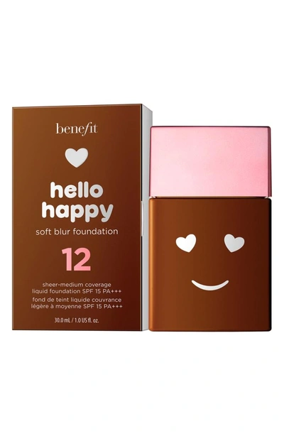 Shop Benefit Cosmetics Benefit Hello Happy Soft Blur Foundation Spf 15, 1 oz In 12 Dark / Warm