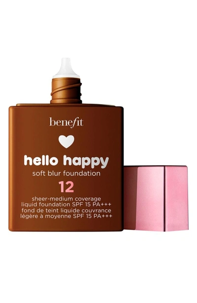 Shop Benefit Cosmetics Benefit Hello Happy Soft Blur Foundation Spf 15, 1 oz In 12 Dark / Warm