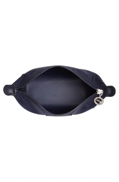 Longchamp Le Pliage Neo Small Nylon Pouch In Navy Blue/silver