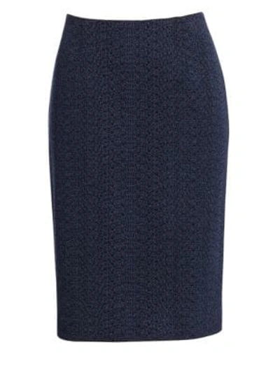 Shop Nanette Lepore Sneaky Knit Pencil Skirt In Denim
