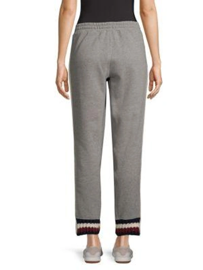 Shop Tommy Hilfiger Cable Knit Stripe Track Pants In Grey Marl