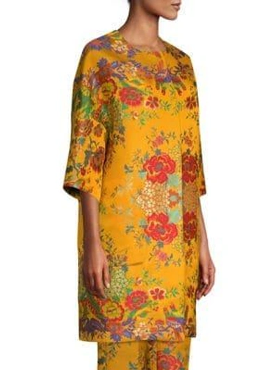 Shop Etro Floral Jacquard Topper In Gold