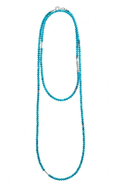 Shop Lagos Caviar Icon Station Necklace In Silver/ Turquoise