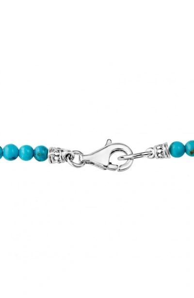 Shop Lagos Caviar Icon Station Necklace In Silver/ Turquoise