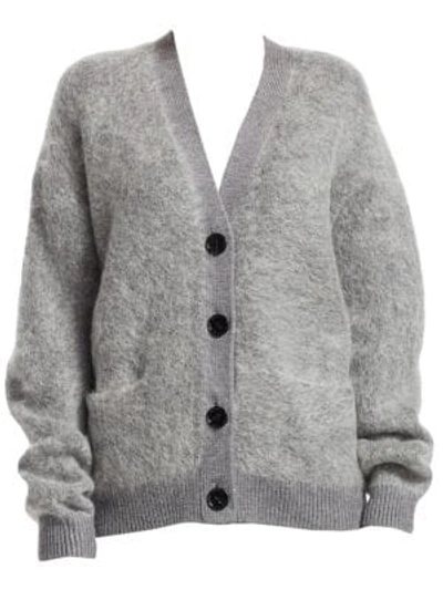 Shop Acne Studios Oversize Mohair-blend Cardigan In Grey Melange