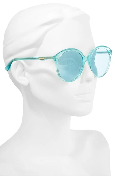 Shop Gucci 59mm Round Sunglasses - Azure