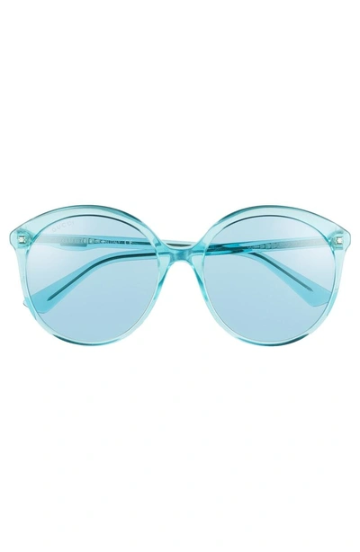 Shop Gucci 59mm Round Sunglasses - Azure
