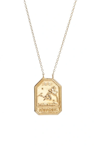 Shop Jennifer Zeuner Jewelry Kiana Zodiac Pendant Necklace In Aquarius