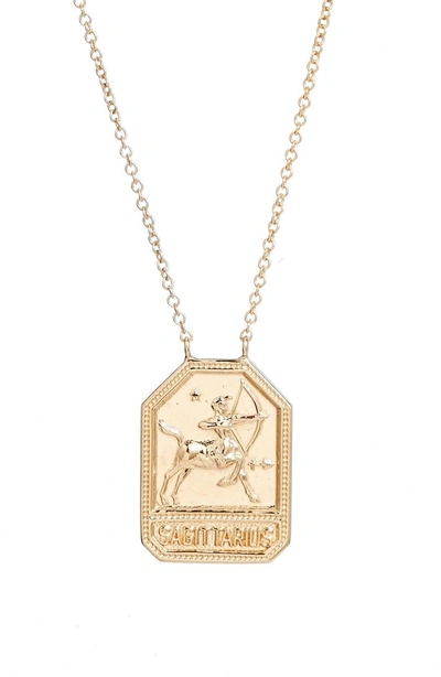 Shop Jennifer Zeuner Jewelry Kiana Zodiac Pendant Necklace In Sagittarius