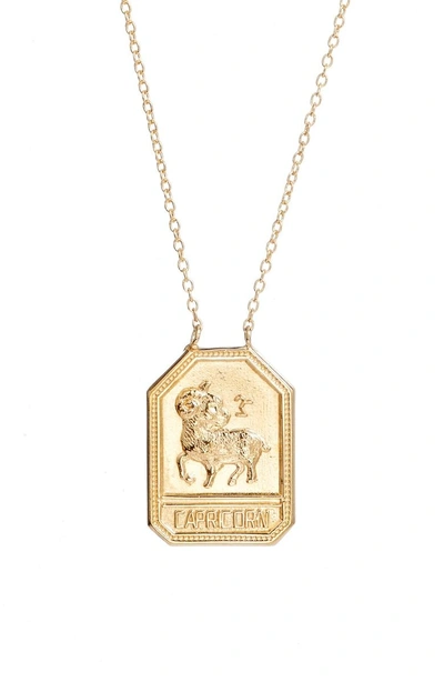 Shop Jennifer Zeuner Jewelry Kiana Zodiac Pendant Necklace In Capricorn