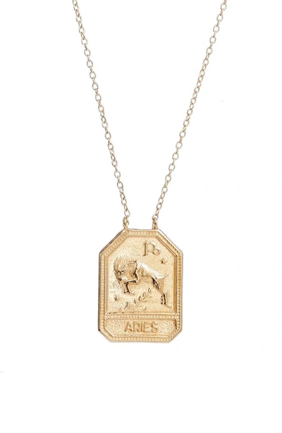 Shop Jennifer Zeuner Jewelry Kiana Zodiac Pendant Necklace In Aries