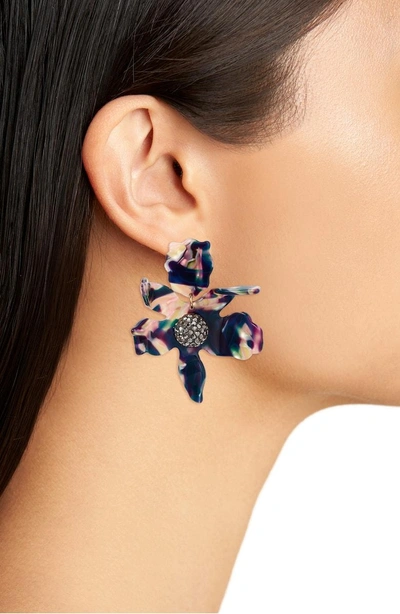 Shop Lele Sadoughi Crystal Clip-on Drop Earrings In Twilight